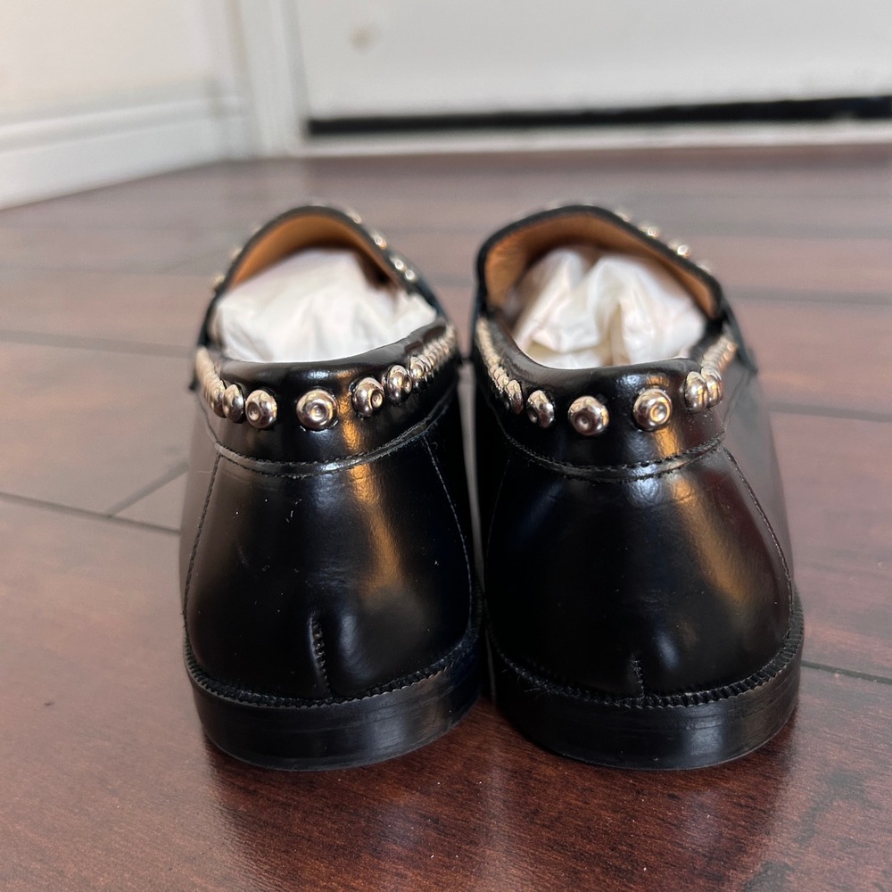 $460 NWOB Isabel‎ Marant Black Fenzay Studded Loafers Women's size 37 Goth Punk - Picture 4 of 8